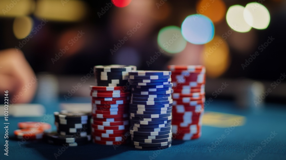 Naklejka premium poker chips close up