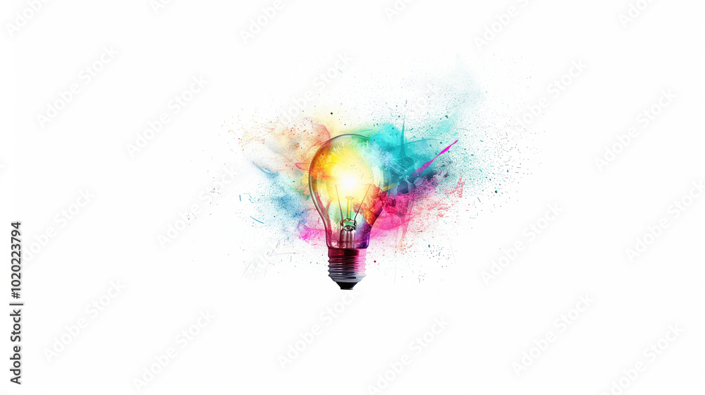 Obraz premium light bulb innovation strategy Social ecosystem trends ideas wallpaper Background