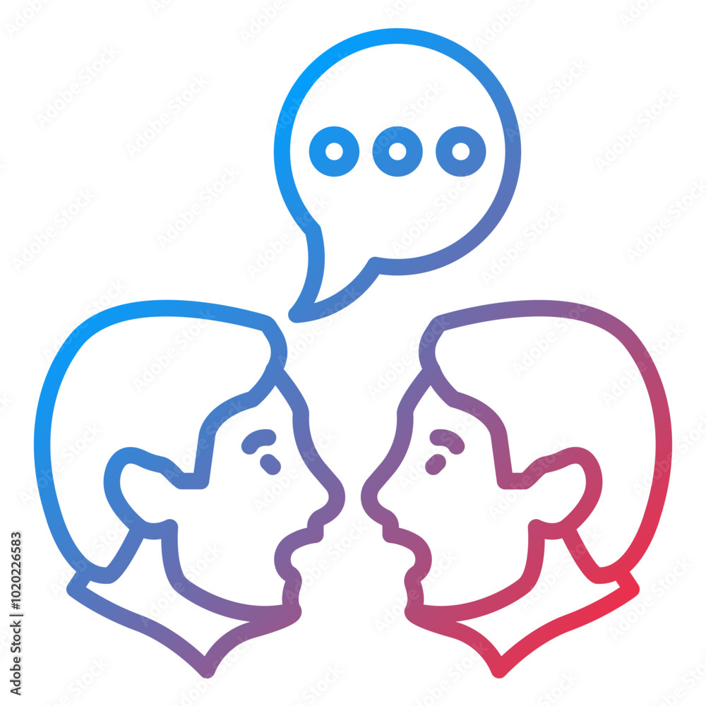 Face To Face Conversation Icon Style Face To Face Conversation Icon Style