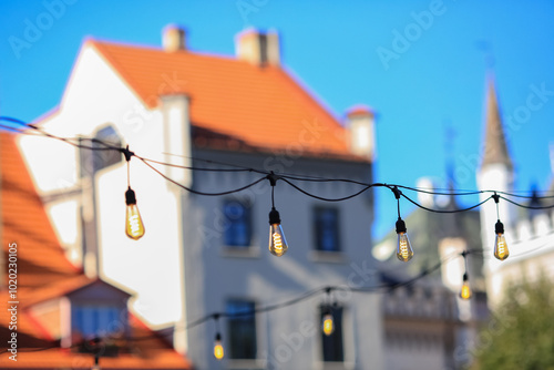 Buildings at the Livu square, Riga photo