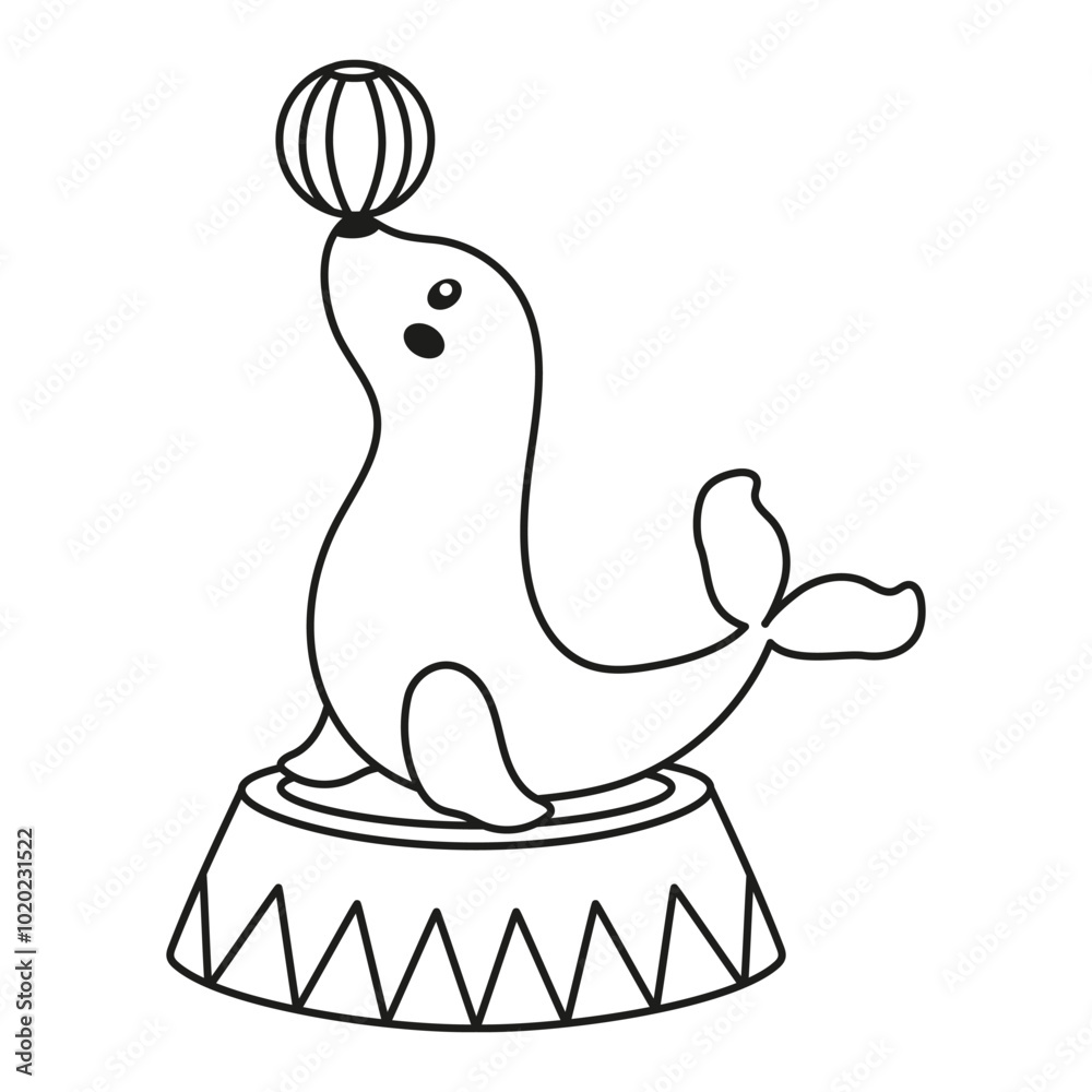 outline circus seal isolated outline circus seal isolated