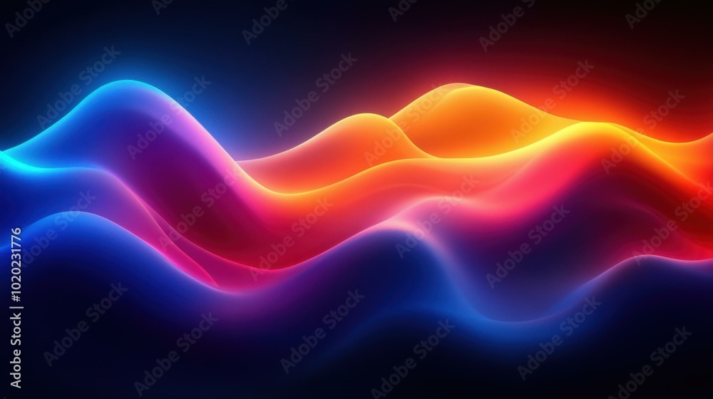 Abstract Glowing Waves - Digital Art Abstract Glowing Waves - Digital Art