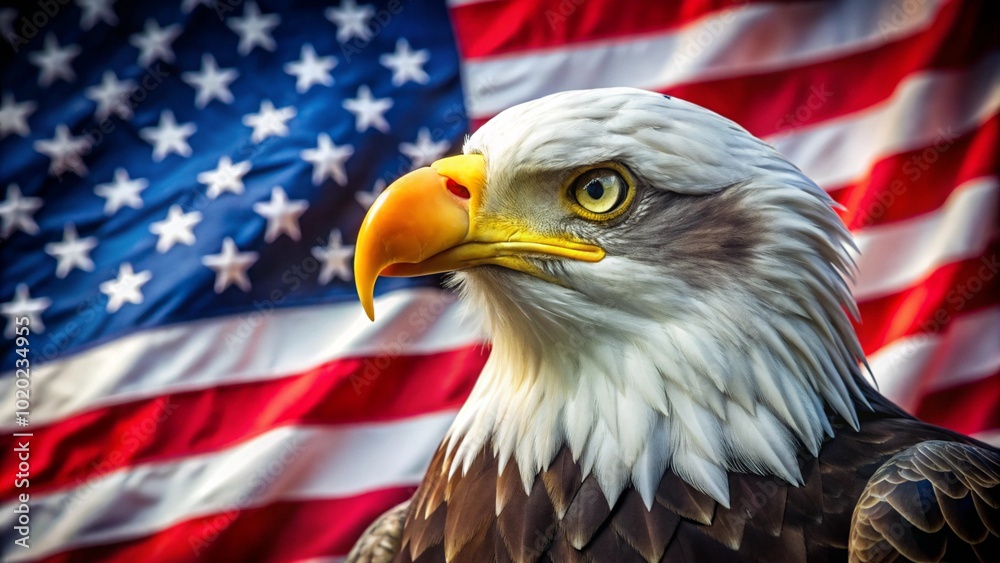 Fototapeta premium american flag and eagle