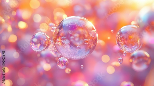 Abstract Bubbles with Colorful Bokeh