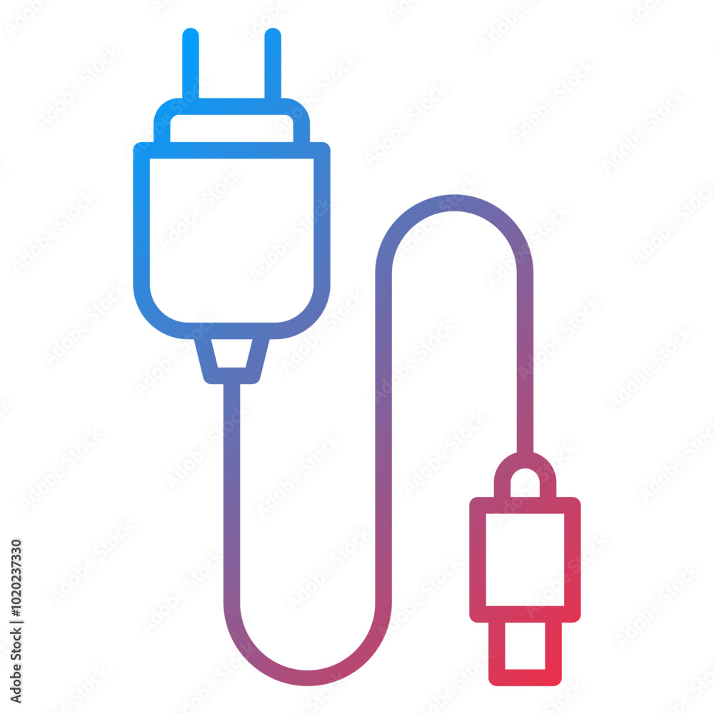 Fototapeta premium Smartphone Charger Icon Style