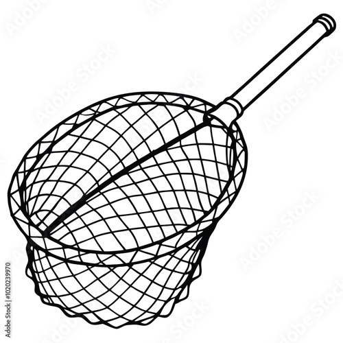 Fishing net equipment vector silhouette