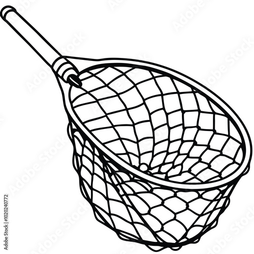 Fishing net equipment vector silhouette