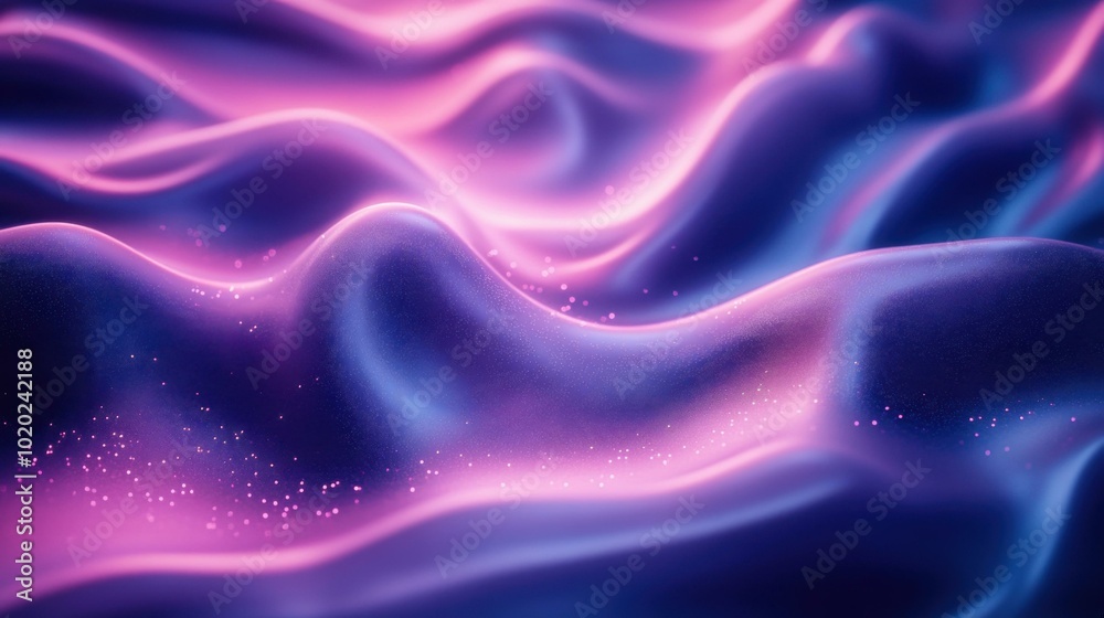 Fototapeta premium Abstract Glowing Wave Background - Pink and Blue Digital Art