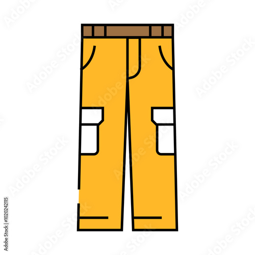 cargo pants streetwear cloth fashion line icon vector. cargo pants streetwear cloth fashion sign. isolated symbol illustration