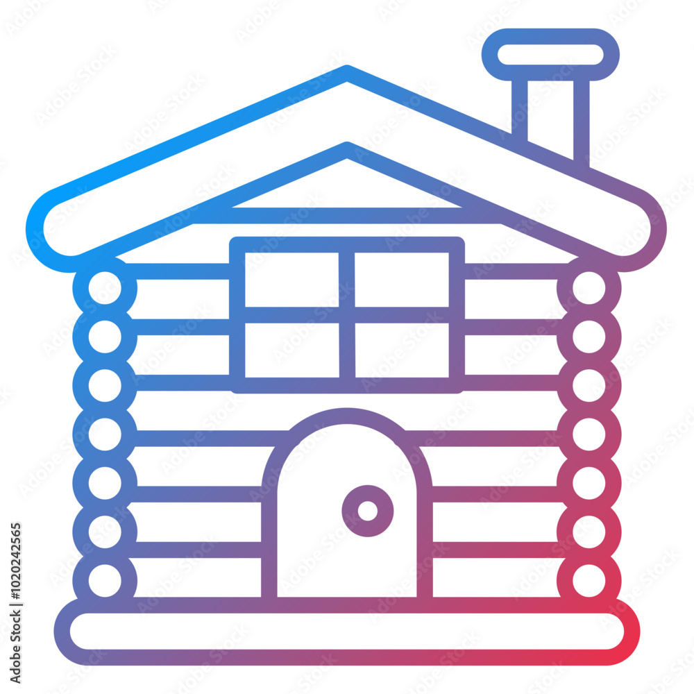 Wood Cabin Icon Style Wood Cabin Icon Style