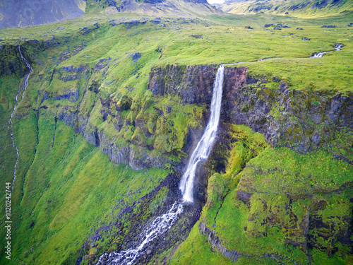 Aerial view of Bjarnarfoss ...