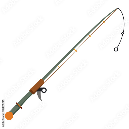 Fishing rod vector illustration isolated on a white background