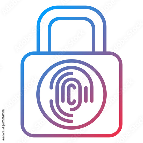Biometric Padlock Icon Style