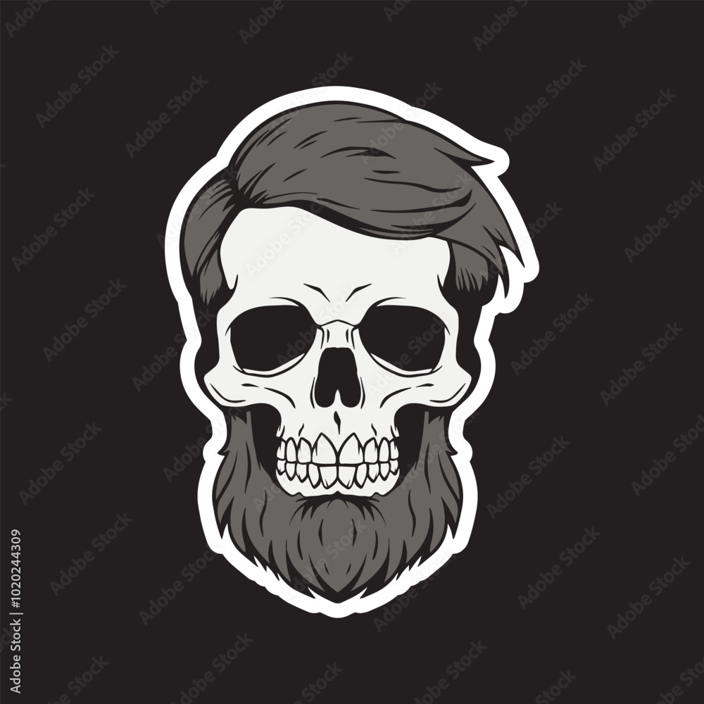 a skull with a beard art illustration for stickers logo poster etc
a skull with a beard art illustration for stickers logo poster etc