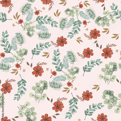 Wallpaper Mural flower patterns in nature continuous pattern colorful trend crispy flower designs Torontodigital.ca
