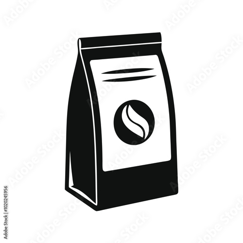 Fresh coffee in a paper bag vector silhouette