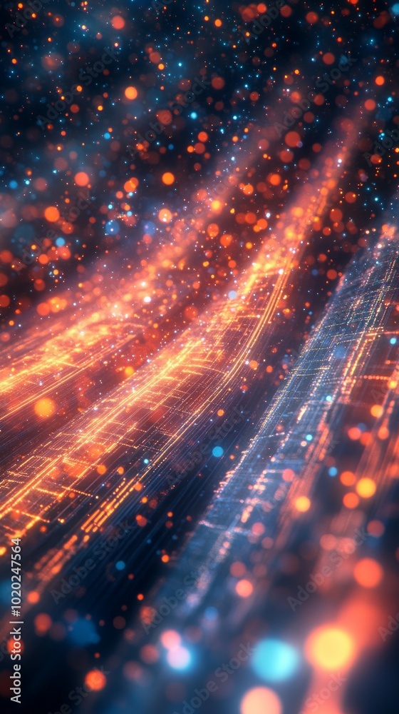 Obraz premium Quantum Superposition of Data, Quantum Computing in Digital Ecosystems