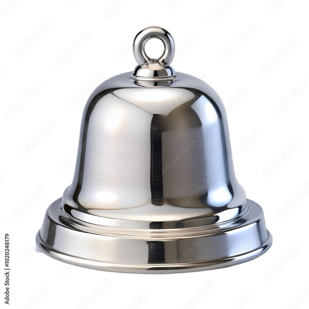 Silver bell isolated on transparent background Silver bell isolated on transparent background