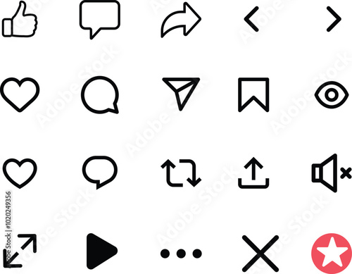 Social media online platform concept, online social communication on applications, Photo frame with heart and love emoji icon. Chat bubble reaction for care.