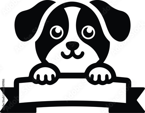 balck doge icon vector art design