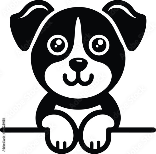 balck doge icon vector art design