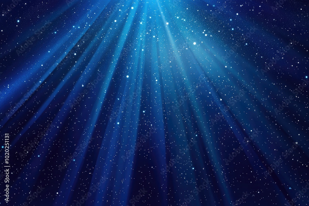 Abstract Blue Light Rays and Stars Background with a Cosmic Space Theme Abstract Blue Light Rays and Stars Background with a Cosmic Space Theme
