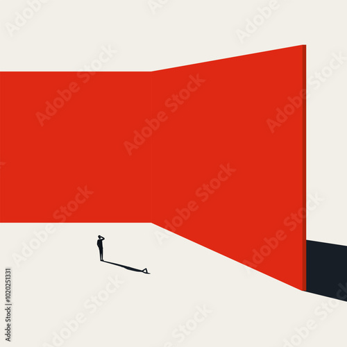Dead end job vector concept. Symbol of career struggles, challenge, obstacles. Minimal design eps10 illustration.