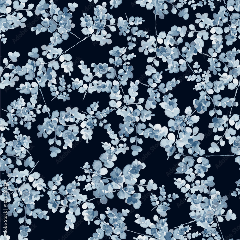 custom made wallpaper toronto digitalflower patterns in nature, tiny flowers on the branches, colorful trendy flower designs