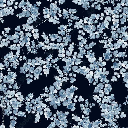 Wallpaper Mural flower patterns in nature, tiny flowers on the branches, colorful trendy flower designs Torontodigital.ca