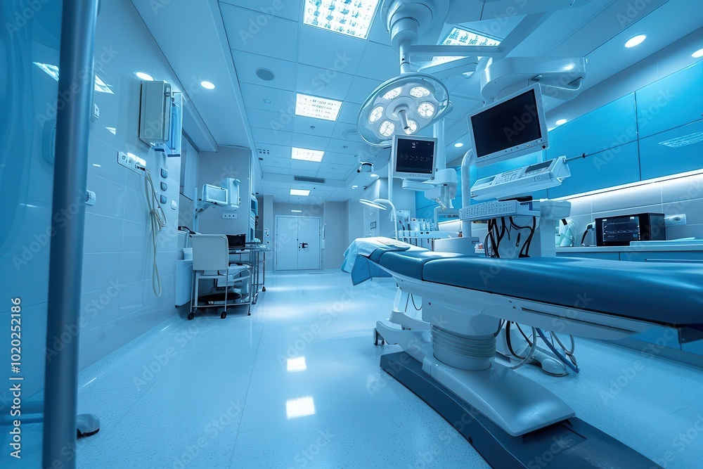 Realistic medical equipment in a modern hospital room high-definition clarity Realistic medical equipment in a modern hospital room high-definition clarity