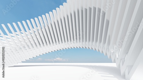 Futuristic architecture background 3d render