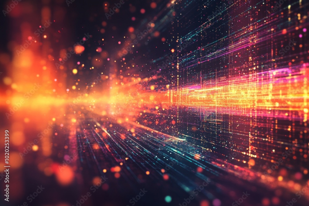 Obraz premium Quantum Superposition of Data, Quantum Computing in Digital Ecosystems