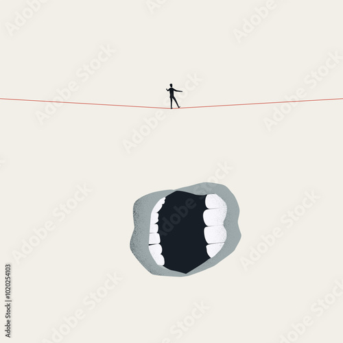 Business risk vector concept. Symbol of danger, stress, management. Minimal design eps10 illustration.