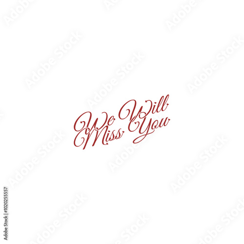 We will miss you hearts icon isolated on white background