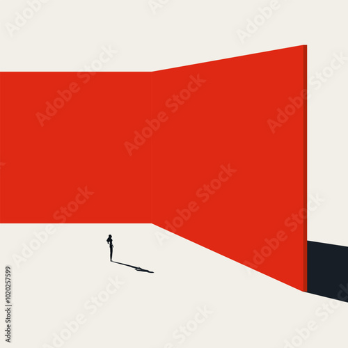 Dead end job vector concept. Symbol of career struggles, challenge, obstacles. Minimal design eps10 illustration.