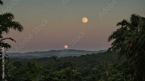 moon over mountains