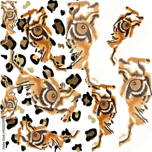 Wallpaper Mural WILD ANIMAL PATTERN VECTOR DESIGNS CARPET FABRIC TEXTILE VECTOR PATTERN Torontodigital.ca