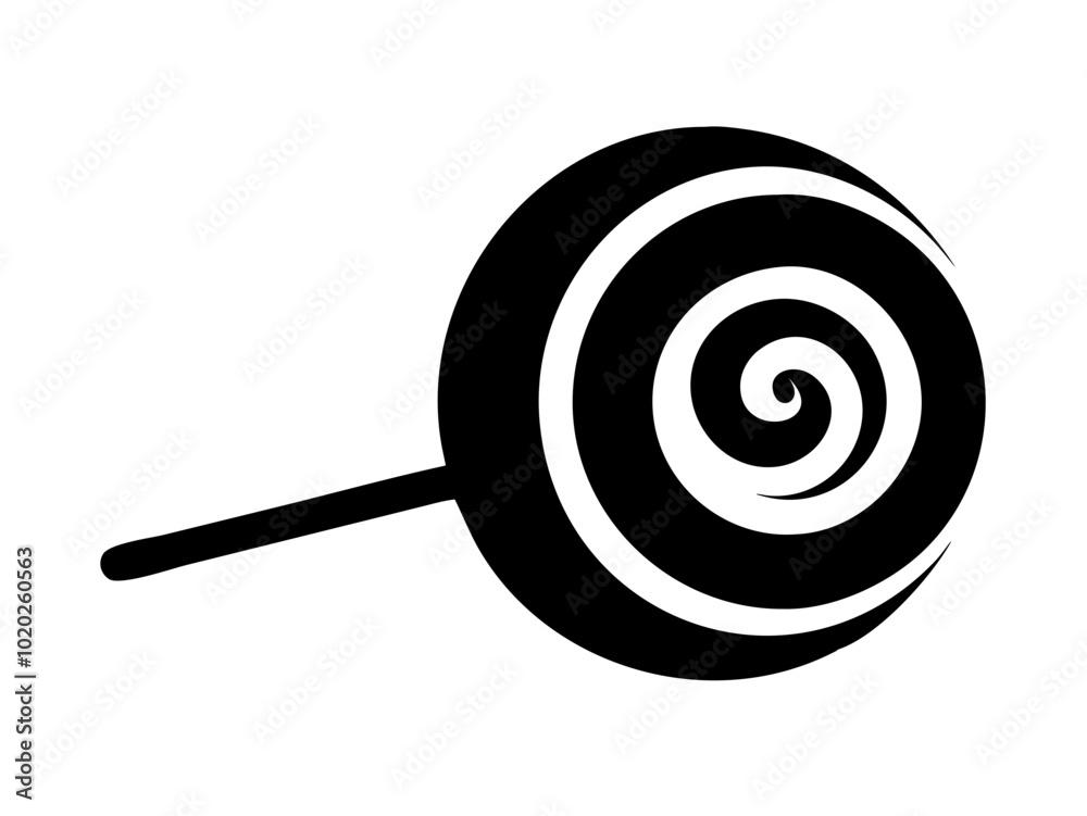 Round lollipop silhouette vector illustration Round lollipop silhouette vector illustration