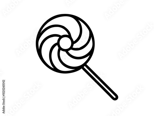 Round lollipop outline vector illustration 