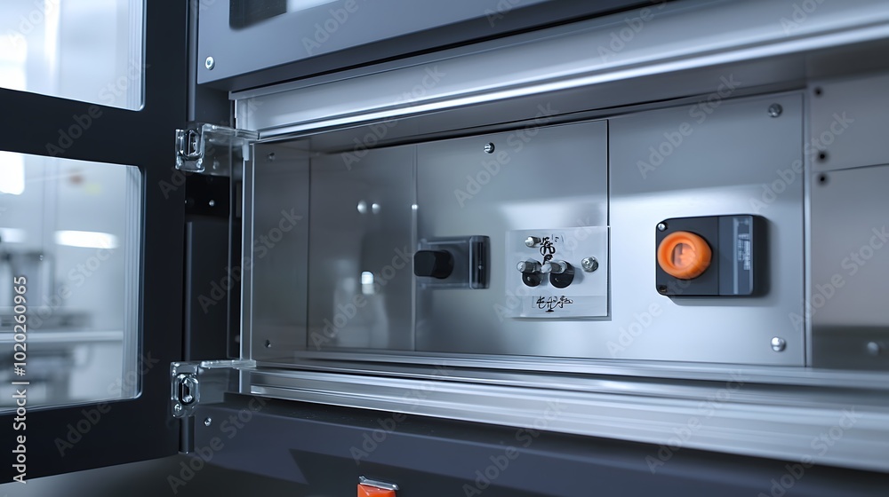 Fototapeta premium 18. A close-up of safety features in a modern fume hood