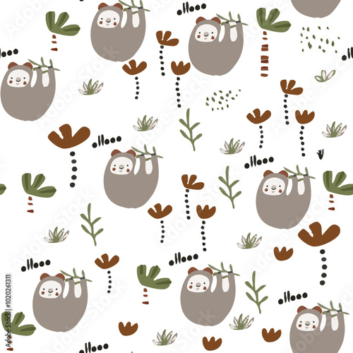 Wallpaper Mural sweet child animal patterns trend textile designs vector art Torontodigital.ca