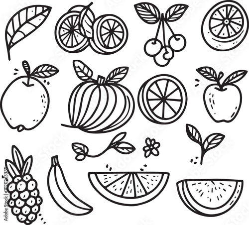collection of fruit pictures to color - version 4