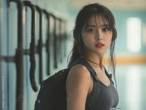 Asian Woman in Sports Locker Room - Active Lifestyle and Fitness Free Download Asian Woman in Sports Locker Room - Active Lifestyle and Fitness - GFXLoad