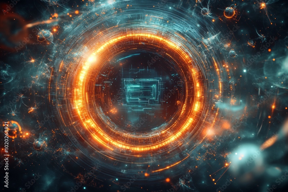 Obraz premium The Quantum Gateway, Quantum Computing in Digital Ecosystems