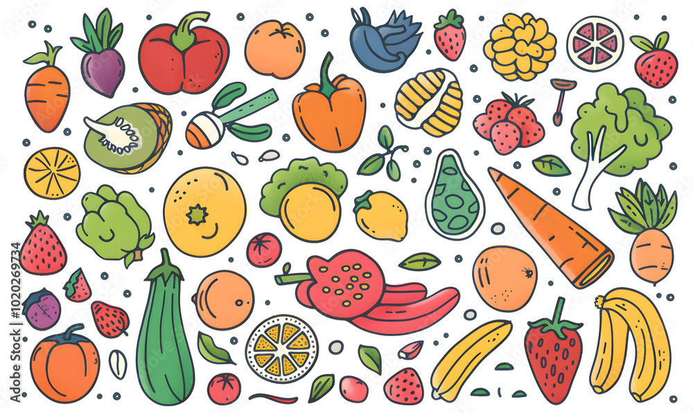 vegetable and fruits photo or illustrator on white background vegetable and fruits photo or illustrator on white background