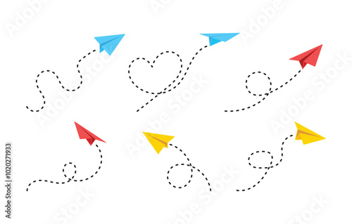 plane papper pattern outline vector design