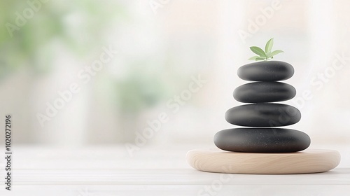 Healing spa room with hot stones and herbal compresses, 3D illustration