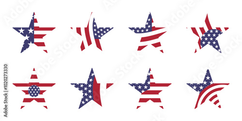 USA flag base stars shape concept