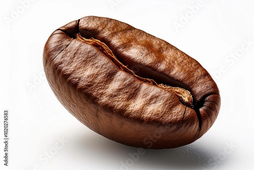 Super macro photo of coffee been on isolated white background  photo