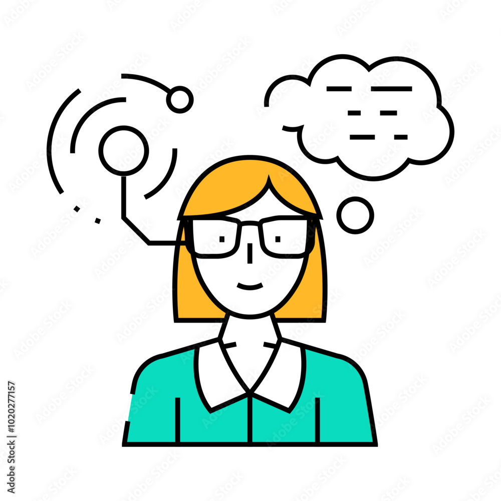 geek chic tech enthusiast line icon vector. geek chic tech enthusiast sign. isolated symbol illustration geek chic tech enthusiast line icon vector. geek chic tech enthusiast sign. isolated symbol illustration